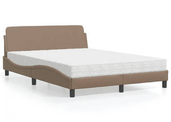 Łóżko z materacem cappuccino sztuczna skóra 140x190 cm WM-3208401