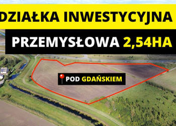 2,5 ha przy S7 – teren inwestycyjny / magazynowy 10 min od Gdańska
