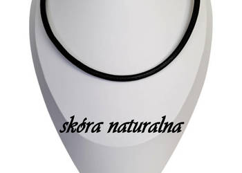 Rzemień, BAZA do naszyjnika, skóra naturalna, czarna, 50cm #700