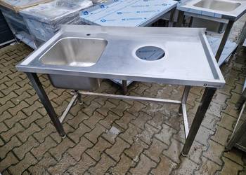 ZLEW GASTRONOMICZNY 1 KOMOROWY Z OTWOREM NA ODPADY 120/60/85