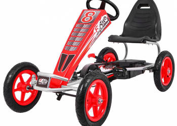 Gokart Full Ahead czerwony pompowane koła 32 cm napęd łańcuchowy