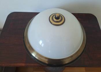 Lampa sufitowa plafon plafoniera mosiądz szkło 2 żarówki styl klasyczny
