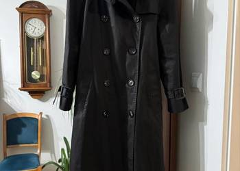 Płaszcz damski XS trencz czarny Massimo Dutti z bawełny rozkloszowany