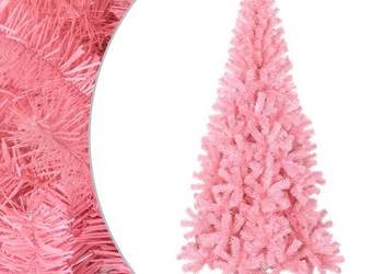 vidaXL Sztuczna choinka ze stojakiem, różowa, 240 cm, PVC(SKU:329178)