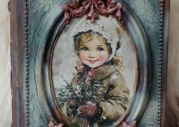 Drewniane pudełko w formie książki, Rękodzieło vintage,  Ozdobne pudełko