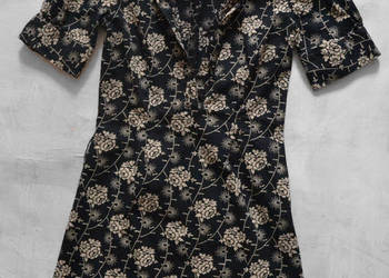 czarna sukienka w kwiatki M 38 vero moda