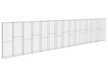 vidaXL Ściana gabionowa z pokrywami, galwanizowana stal(SKU:144916)
