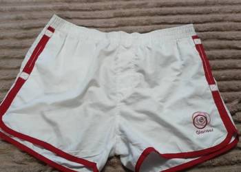 Białe Szorty Sportowe GLORIOUS Vintage L Nowe z metką