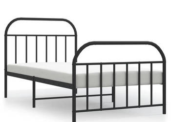 Łóżko Metalowe Czarne Rama Łóżka Ze Stelażem 107x203cm WM-353649