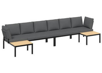 4-cz. zestaw mebli do ogrodu z poduszkami czarne aluminium WM-3283697