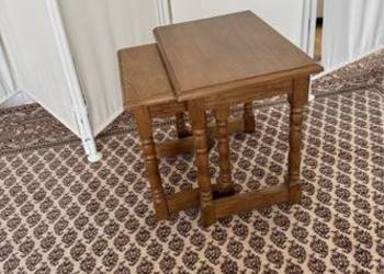 2 stoliki komplet dębowe małe