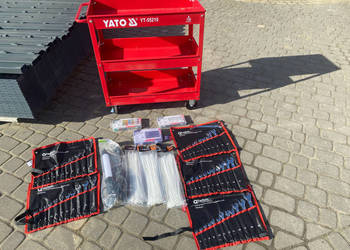 Zestaw NOWYCH narzędzi WÓZEK warsztatowy YATO, bezpieczniki szklane i zwyk…