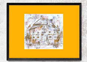 budynek rysunek 30x40, architektura obrazek, grafika z domem