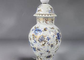 Porcelanowa lampa stołowa typ Ginger jar Limoges Francja lata 60te