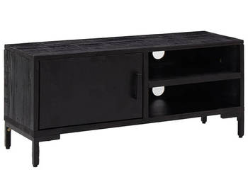 Szafka pod telewizor czarna 90x30x40 cm drewno sosnowe WM-349916