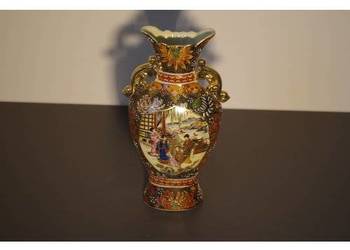 Wazon orientalny porcelanowy złocony vintage dekoracyjny styl Satsuma 