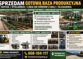GOTOWA BAZA PRODUKCYJNA – TARTAK / STOLARNIA / ŚLUSARNIA / DOMY Z BALI