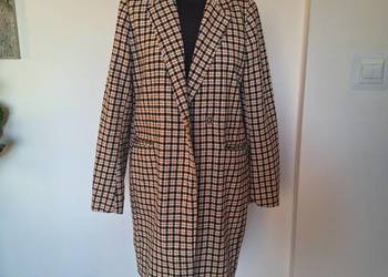 Piękny NOWY płaszcz w kratę przejsciowy wiosenny zimowy 40 trencz