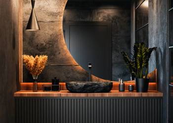 Lustro AMOUR LED – okrągłe lustro łazienkowe ze ściętym bokiem