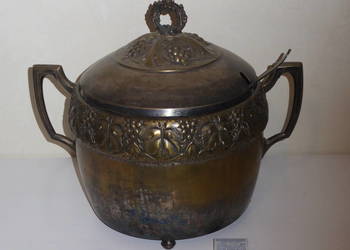 Antyczna PONCZARKA z brązu – Secesja, z Chochlą i Pokrywką, ok 1900 r.