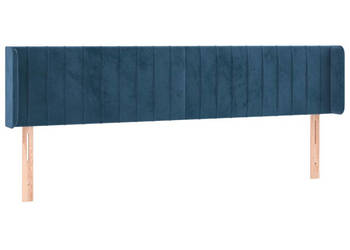 Zagłówek do łóżka z LED ciemnoniebieski 203x16x78/88 cm aksamit WM-3123544