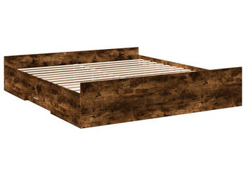 Rama łóżka z szufladami przydymiony dąb 200x200 cm WM-3280269