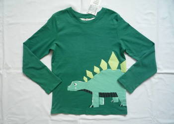 Nowa H&M 122/128 Zielona bluzka długi rękaw Dinozaur