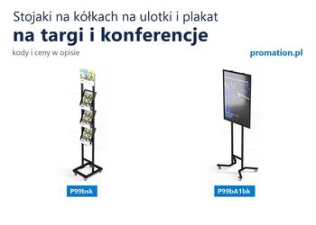 Składane i mobilne stojaki na ulotki A4 na targi i konferencje