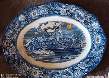 Patera, owalna.  Półmisek. Historic Colonial. Uratowani. Liberty Blue. Engl