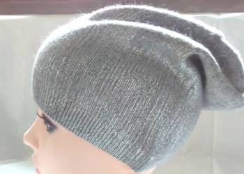 Czapka srebrna Damska r. L-XL Elegancka gat. I NOWA