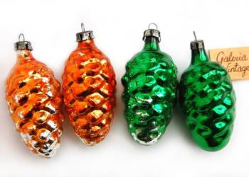Stare bombki szklane szyszki, bombka szyszka, PRL vintage