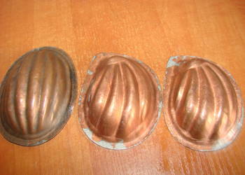 małe miedziane foremki 3 szt