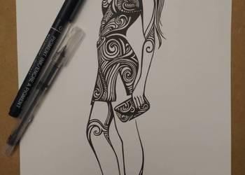 Rysunek: w sukni - cienk - blok t. A4 250 g/m2