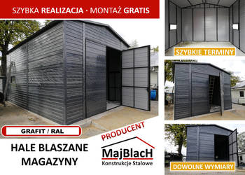 Wysoki Garaż Blaszany Grafitowy - Wiata - Garaże Blaszane – Maj-BlacH