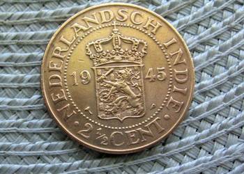 Holenderskie Indie Wschodnie 2 1/2 Centa 1945r