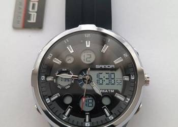 Zegarek męski analogowo-cyfrowy duża tarcza modny