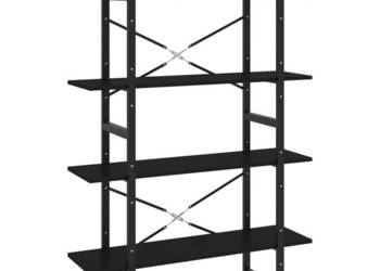 4-poziomowy regał na książki czarny 100x30x140 cm WM-806478