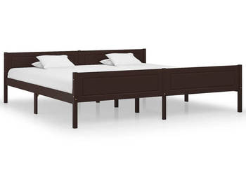 Rama łóżka z litego drewna sosnowego ciemny brąz 200x200 cm WM-322123