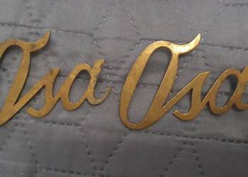Emblemat, znaczek do motoru WFM OSA, M50, M52, M-5, logo, napis, brązowy