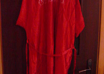 Damski satynowy,czerwony szlafrok Damski satynowy,czerwony szlafrok