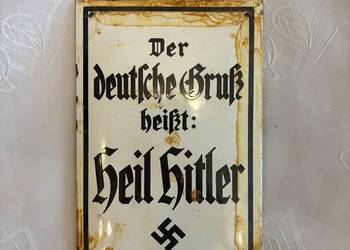 Niemiecka tablica emaliowana "Der deutsche Grub heibt"