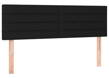 Zagłówek do łóżka z LED czarny 144x5x78/88 cm tkanina WM-3121752