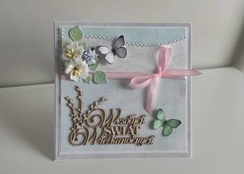 Kartka ręcznie robiona wielkanocna handmade 2