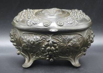 Dekoracyjna szkatuła, szkatułka na biżuterię, secesja, motyw winogron