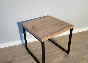 Stolik Kawowy Dąb Artisan 60x60cm POLSKI PRODUKT! Nogi metalowe czarne