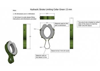 Ogranicznik skoku siłownika hydr 13mm zielony ⌀32-50 99983