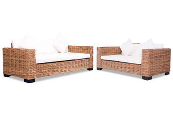 Komplet wypoczynkowy 15 części naturalny rattan WM-274769