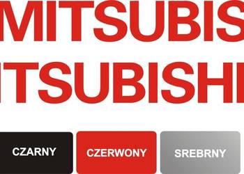 MITSUBISHI 2szt  40x4,5cm czerwone naklejki na samochód