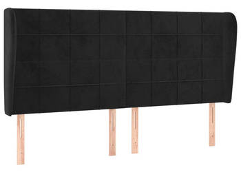 Zagłówek uszak czarny 183x23x118/128 cm aksamit WM-3118018
