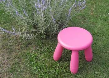 Stołek taboret dziecięcy różowy MAMMUT IKEA dom ogród